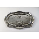 Art Nouveau - Fine Silver Tray, with True Art Nouveau Lines.