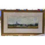 J. Bartholomew 20th Century Artist, Panoramic View of a Large House In a Country Landscape.