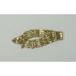 Ladies 9ct Gold Bar Gate Bracelet. Fully Hallmarked. Excellent Overall Condition. 14.1 grams.