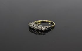 18ct Gold Diamond Ring Five Illusion Set Round Cut Diamonds, 18ct + Plat, Estimated Diamond