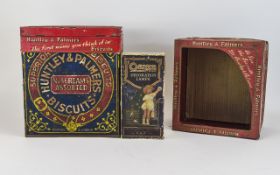 Two 1950's Huntley & Palmer Biscuit Tins & Osram Decoration Lamps.