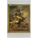 Framed Military Print ''Lt. Dieudonne - Chasseurs a Cheval of the Imperial Guard'', After Theodore