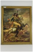 Framed Military Print ''Lt. Dieudonne - Chasseurs a Cheval of the Imperial Guard'', After Theodore