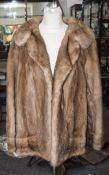 Natural Brown Ladies Mink Jacket, fully lined with revere collar and slit pockets.