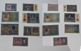 Austro / Hungarian Bank Notes In High Grade Condition / Uncirculated ( 7 ) Notes In Total.