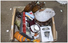 Box of Assorted Collectables including glass ware,