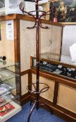 Antique Mahogany Bentwood Coat and Hat Stand. Height 6 Feet 3 Inches High. Nice Quality and