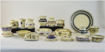 Collection Of Mostly Honiton Pottery, 25 Pieces Comprising Vases, BowlsPlates, Jugs, Egg Cups etc To