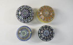 A Vintage Collection of Millefiori Glass Paperweights ( 4 ) In Total.