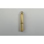 18ct Gold - Diamond Cut Propelling Toothpick. Fully Hallmarked. 3 Inches In Length - Extended.