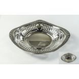 Edwardian - Shaped Silver Sweetmeat Dish with Shaped Beaded Borders and Openwork Sides.