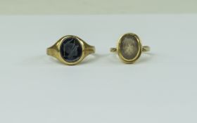 Two 9ct Gold Stone Set Dress Rings. Fully Hallmarked. Please See Photo. 8.6 grams.