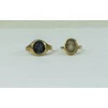 Two 9ct Gold Stone Set Dress Rings. Fully Hallmarked. Please See Photo. 8.6 grams.