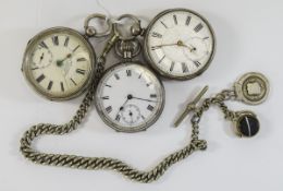 Collection Of Three Open Face Pocket Watches, Two With Silver Cases, All For Repair.