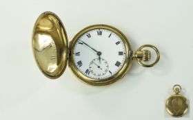 American Watch Co Gold Plated Full Hunter Pocket Watch, Unicorn Lever Movement,