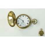 American Watch Co Gold Plated Full Hunter Pocket Watch, Unicorn Lever Movement,