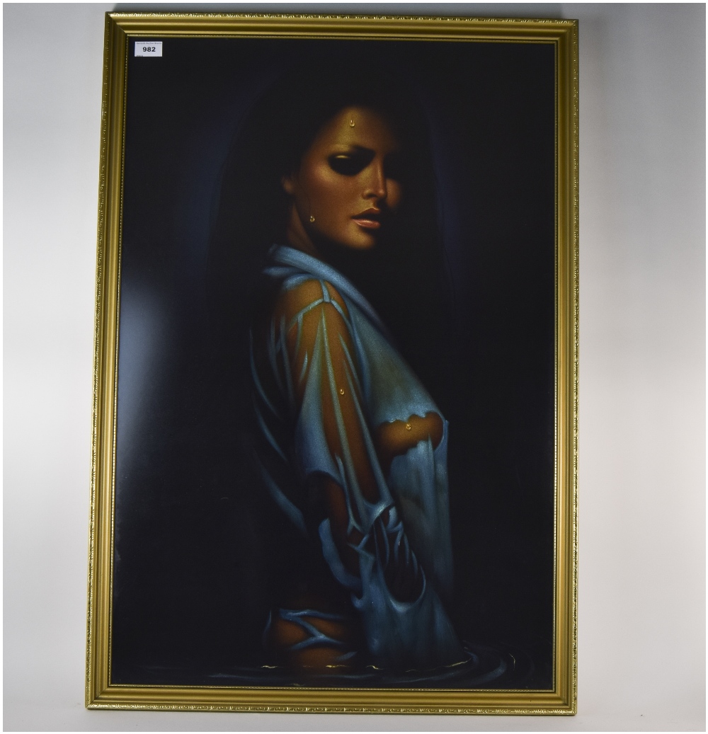 Framed Print Depicting An Eastern Woman Of The Night, 35 x 23 Inches, Gilt Frame