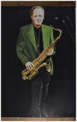 Modern Large OIl on Canvas Pictures.. 'Man playing The Saxophone'. 36 x 48 Inches