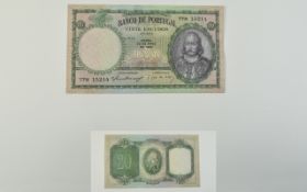 Banco De Portugal 20 Vinte Escudos Bank Notes ( 4 ) Notes In Total, Dates 1941, 1951, 1954 & 1954.