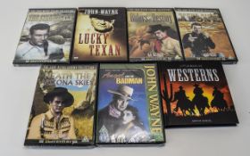 Box Containing a Collection of John Wayne DVD's.