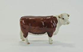 Beswick Farm Animal Figure ' Polled Hereford Bull ' Model Num 2549A. Designer G. Tongue. Height 5