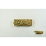 Dunhill Gold Plated Bark Finish Petrol Lighter From The 1970's.