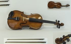 Czech Student Violin. c.1920's. Label to Interior Reads - Metro Violin Class Organisation, London.