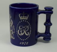Portmeirion Pottery, Cobalt Blue Tankard E11R 1972