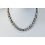 A Nice Quality Silver Stone Set Necklace. Fully Hallmarked. 16 Inches In Length.