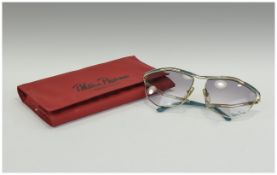 Paloma Picasso Pair Of Stylish And Delux Sunglasses, Complete With Red Rouch/Purse. The Sunglasses
