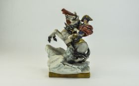 Capo-Di-Monte Limited Edition Bisque Figure of Napoleon Crossing the Alps, after the painting by
