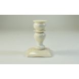 Early 20thC Turned Ivory Candle Holder, Square Convex base,