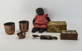 Miscellaneous Lot of Collectables comprising black baby doll, early 20thC,