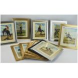 1950's Vintage Cowboy Prints collection of 12 fully framed and glazed.