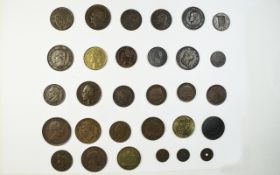 A Very Good Collection of Bronze and Copper World Coins ( A Lot of Uncirculated Coins ) of the 19th