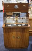 Retro 1950's Cocktail Cabinet with Bow Front - Please See Photo. Height 43 Inches, Width 29 Inches.