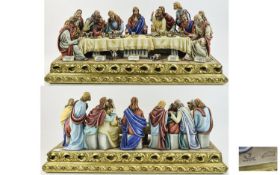 Capodimonte Large Figure Group 'The Last Supper', after the Leonardo da Vinci fresco in the