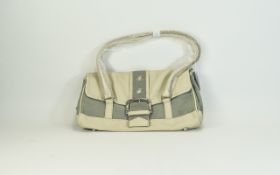 Prada Milano Cream Leather and Cloth Hand Bag, with Original Label and Cloth Bag,