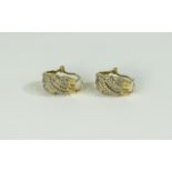 Ladies Pair of 9ct Yellow Gold Diamond Set, Pair of Earrings. Fully Hallmarked. Est 1ct of Diamonds.