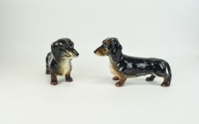 Beswick Animal Figures ( 2 ) In Total ' Dachshund ' Model Num 3013, Designer A. Maslankowski.