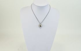 Silver Heart Shaped Locket And Chain