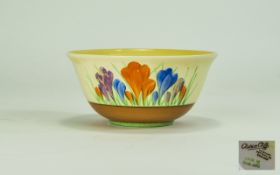 Clarice Cliff Hand Painted Bowl ' Crocus ' Pattern. c.1929. Signed In Gold to Underside.