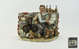 Capodimonte Hilarious Early Figure ' Diploma In Oenology ' Signed Germano Cortese. Height 8.5