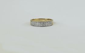 9ct Gold Diamond Eternity Ring set with a double row of round brilliant cuts. Est diamond weight .
