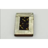 Antique Tortoise Shell and Mother of Pearl Card Case with later added base. 4.25 inches high and 3.1