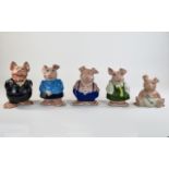 Wade Natwest Set of Piggy Banks ( 5 ) In Total, Comprises Sir Nathaniel Westminster, Lady Hillary