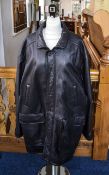 Burberry Gents 3/4 Length Black Leather Jacket.