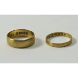22ct Gold Wedding Bands ( 2 ) Rings In Total. Both Fully Hallmarked for 22ct. 6.3 grams.