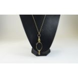 Antique 9ct Gold Lorgnettes with Attached 9ct Gold Chain.