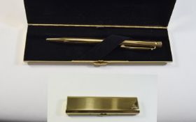 Waterman Delux Gold Plated Ballpoint Pen with Gold Plated Box. Never Used Condition, with Papers.